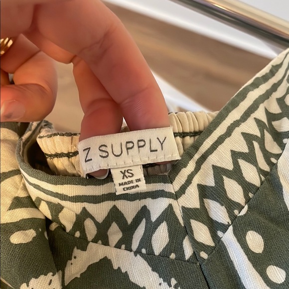 Z Supply Green and White Maxi Sundress Resort Wear - Picture 6 of 6